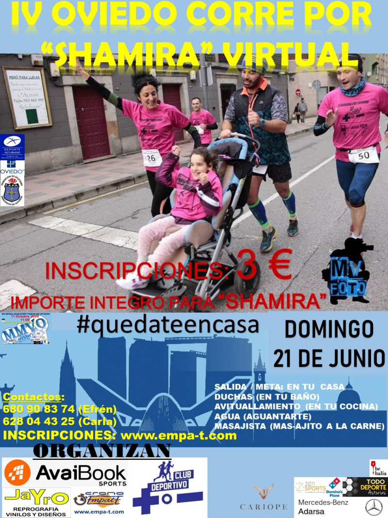 IV CARRERA OVIEDO CORRE POR  SHAMIRA -VIRTUAL- - Inscríbete