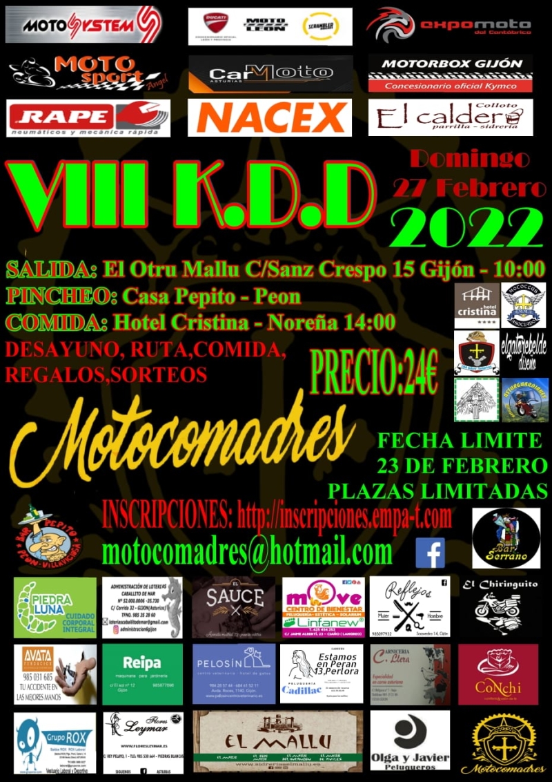 VIII KDD MOTOCOMADRES MTC - Inscríbete