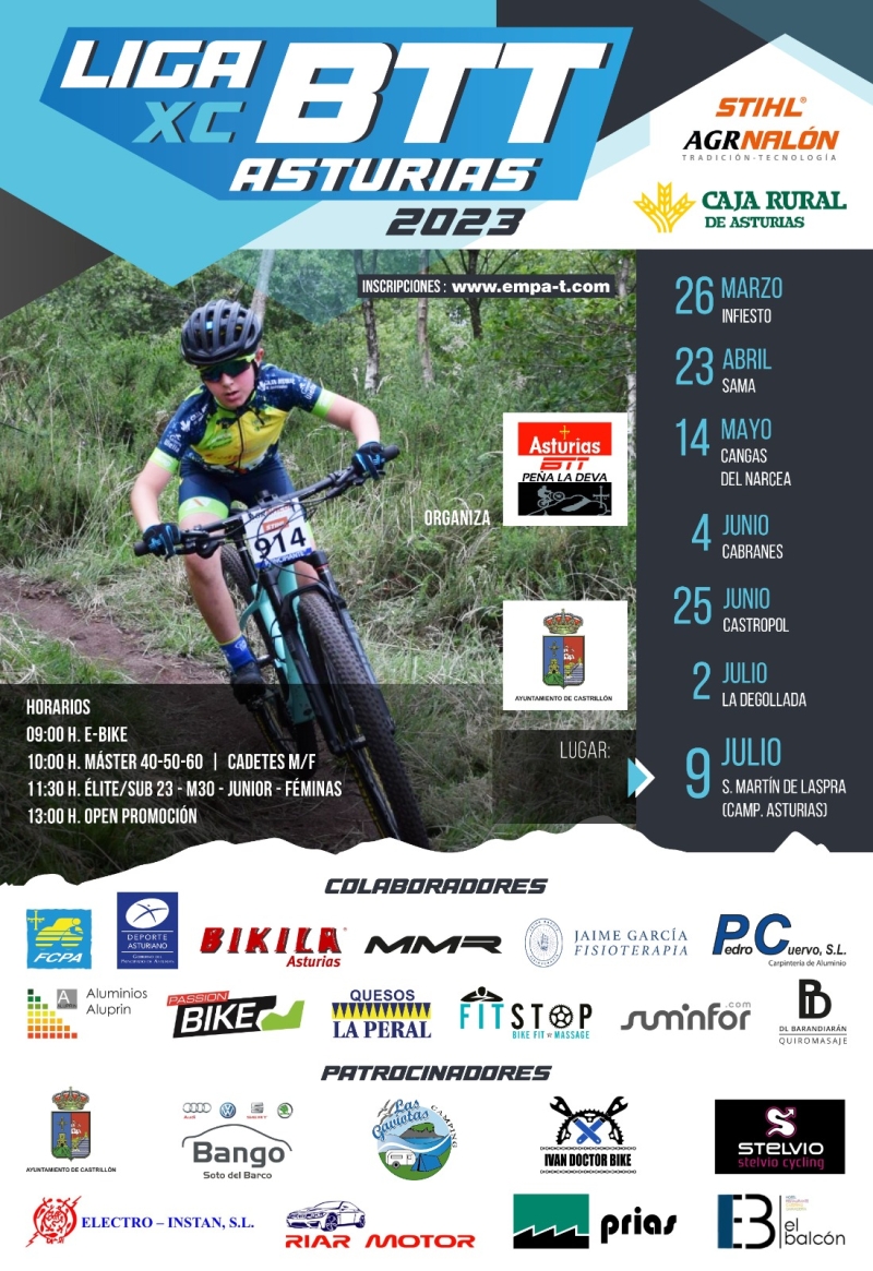 SAN MARTIN DE LASPRA  CAMP ASTURIAS - LIGA XC BTT CAJA RURAL Y OPEN PROMOCIÓN AGR NALÓN STIHL 2023 - Inskriba zaitez