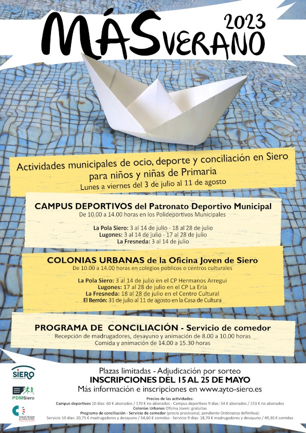 MÁS VERANO-SIERO 2023 - Inscríbete