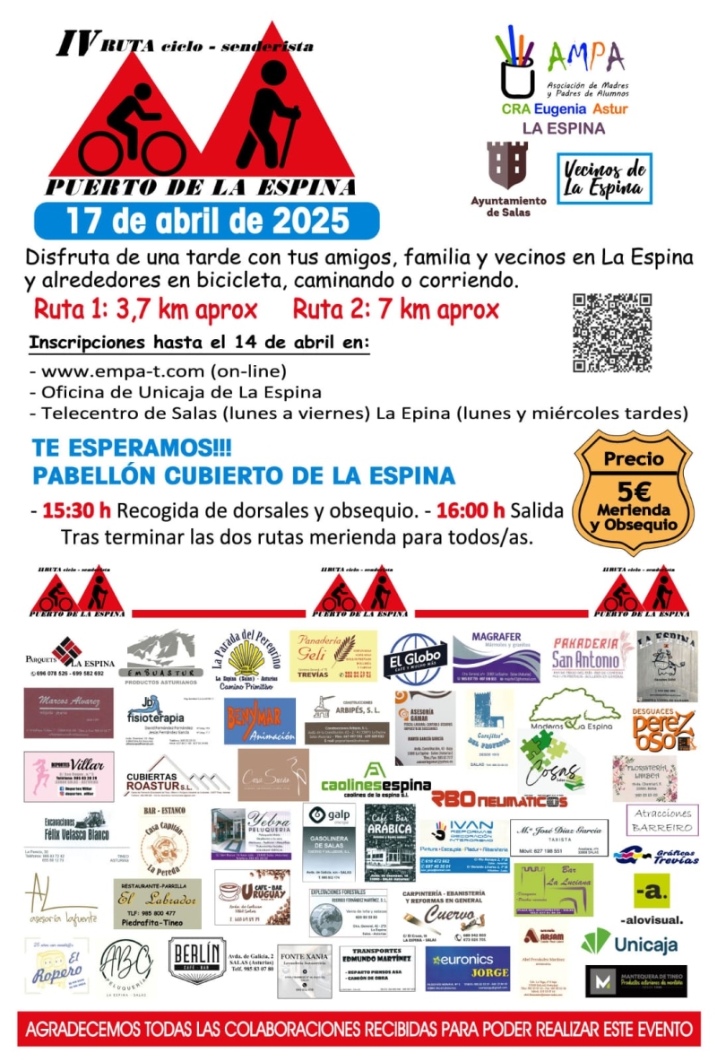 IV RUTA CICLO SENDERISTA PUERTO LA ESPINA 2025 - Inscríbete