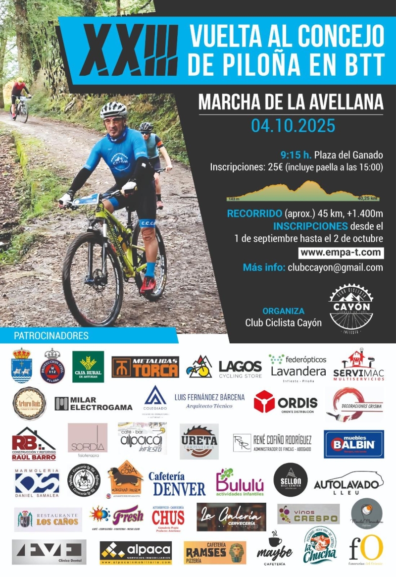 XXIII VUELTA CONCEJO DE PILOÑA BTT 2025 - Inscríbete
