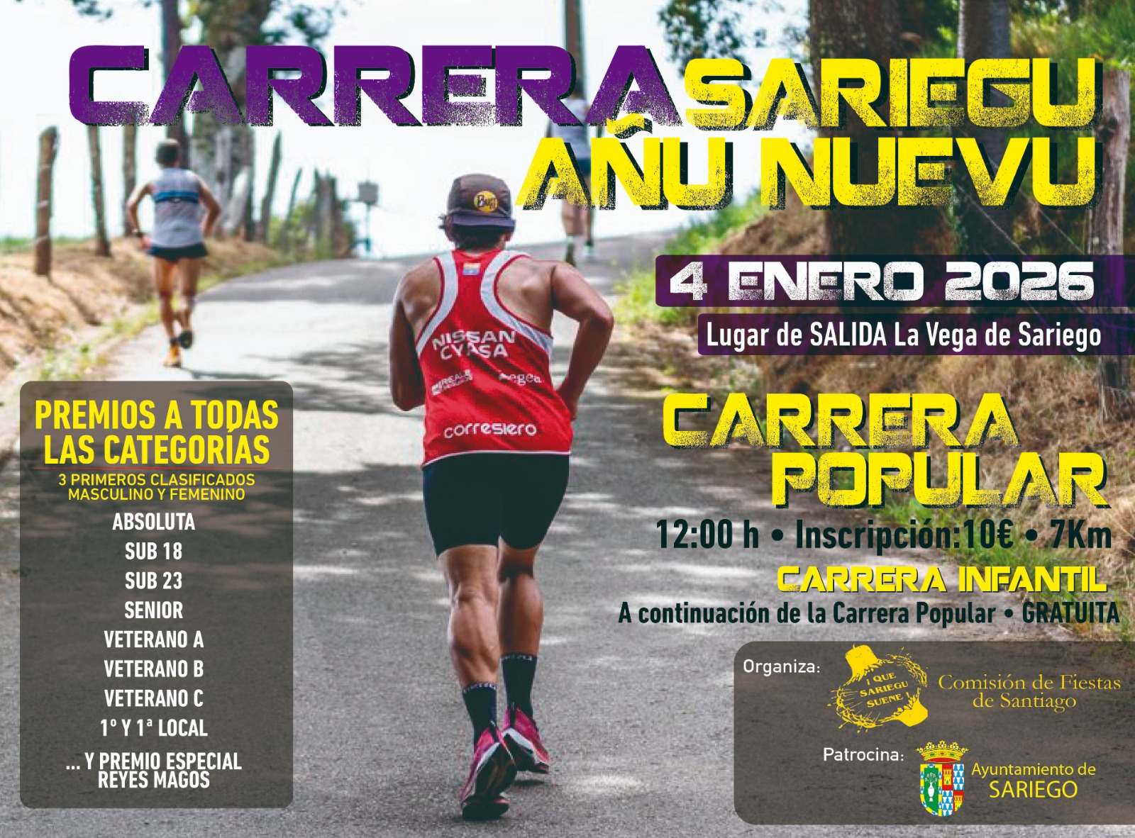 CARRERA SARIEGU DE AÑU NUEVU 2026 - Inscríbete