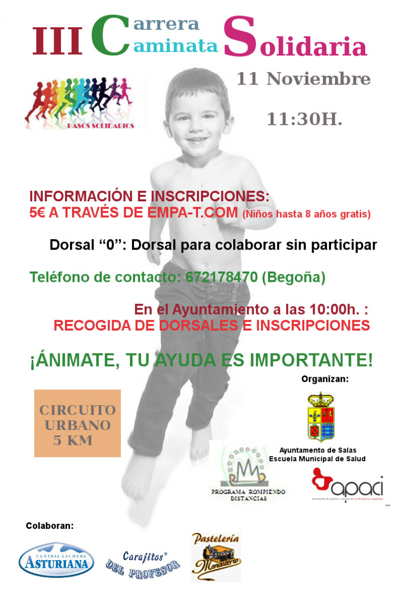 CARRERA SOLIDARIA EN FAVOR DE APACI - Inscríbete