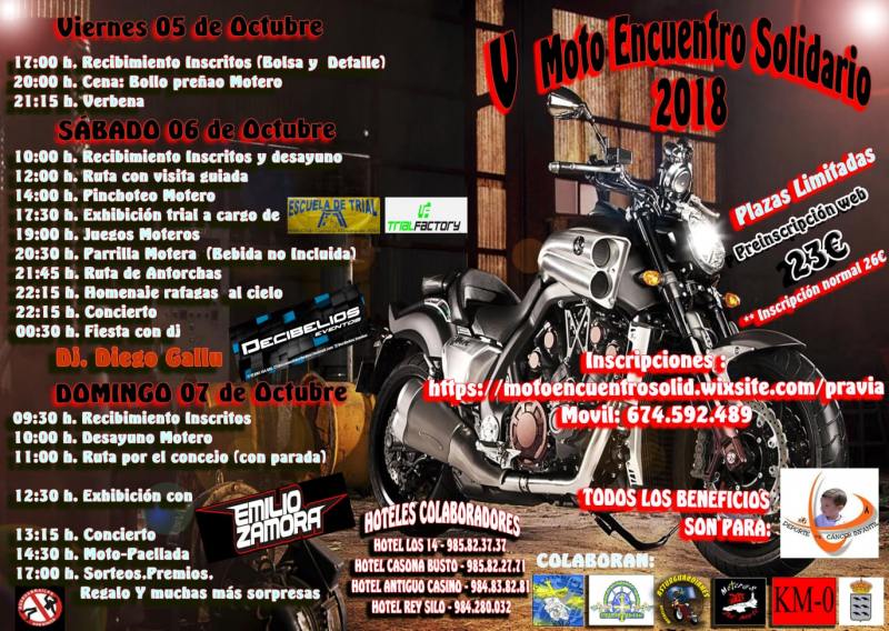 V MOTO ENCUENTRO SOLIDARIO - PRAVIA  2018 - Inscríbete