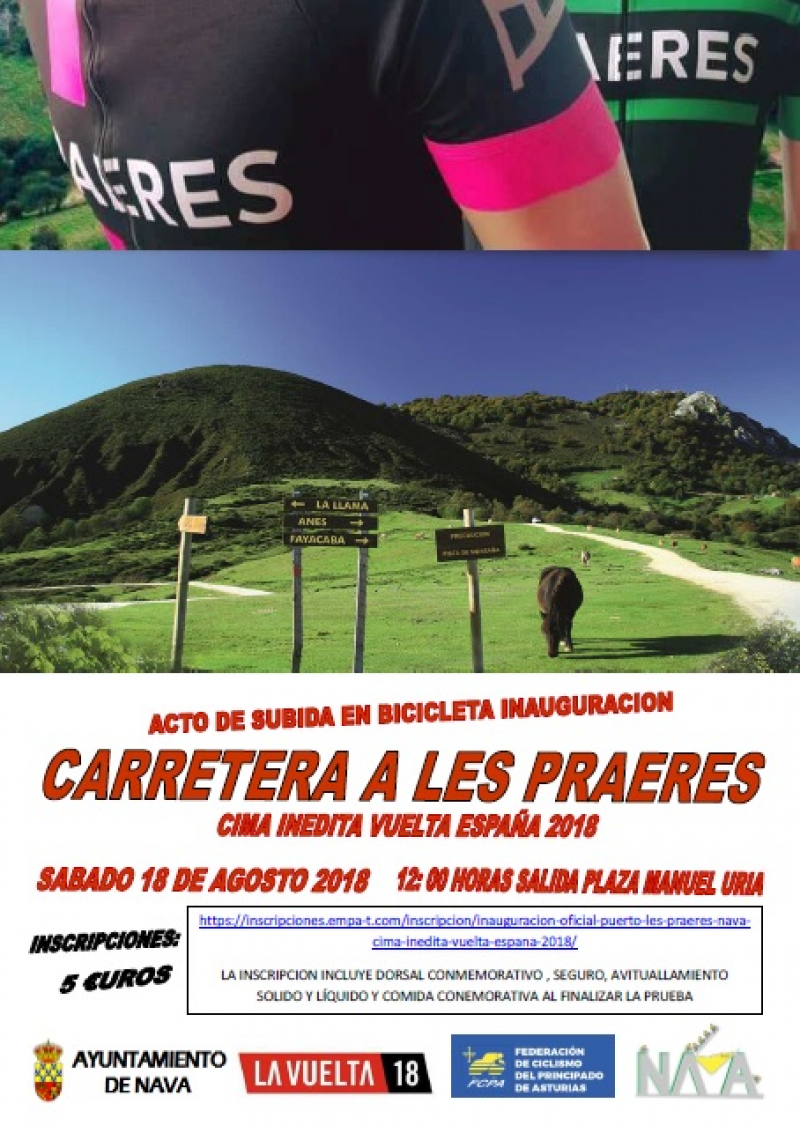 INAUGURACION OFICIAL PUERTO LES PRAERES – NAVA CIMA INEDITA VUELTA ESPAÑA 2018 - Inscríbete
