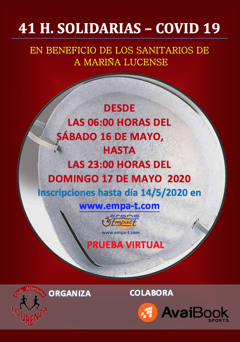 41H. SOLIDARIAS – COVID 19 | EN BENEFICIO DE LOS SANITARIOS DE A MARIÑA LUCENSE - Inscríbete 41H. SOLIDARIAS – COVID 19 | EN BENEFICIO DE LOS SANITARIOS DE A MARIÑA LUCENSE - Inscríbete
