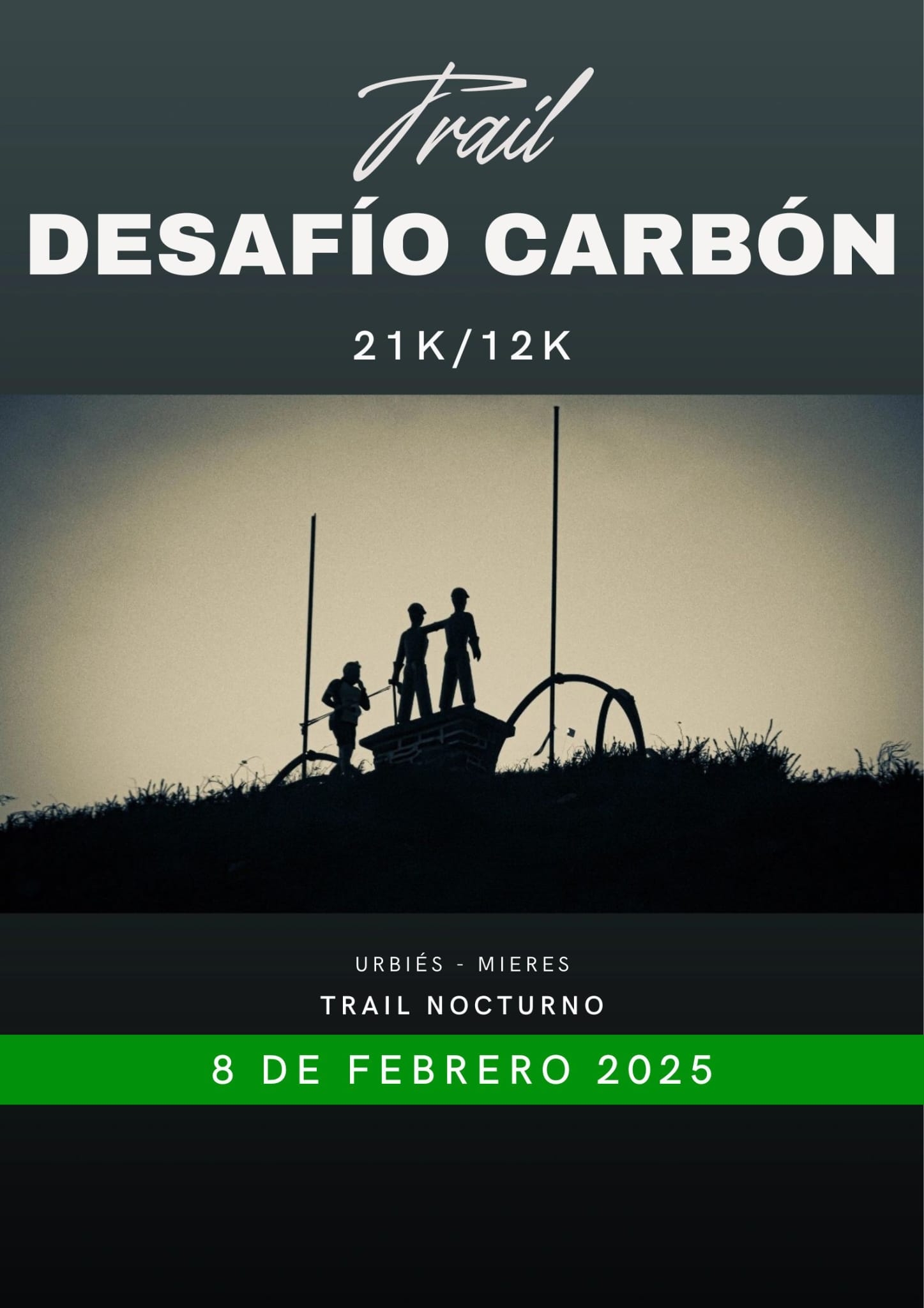 Cartel del evento TRAIL NOCTURNO DESAFÍO DEL CARBÓN - URBIÉS 2025