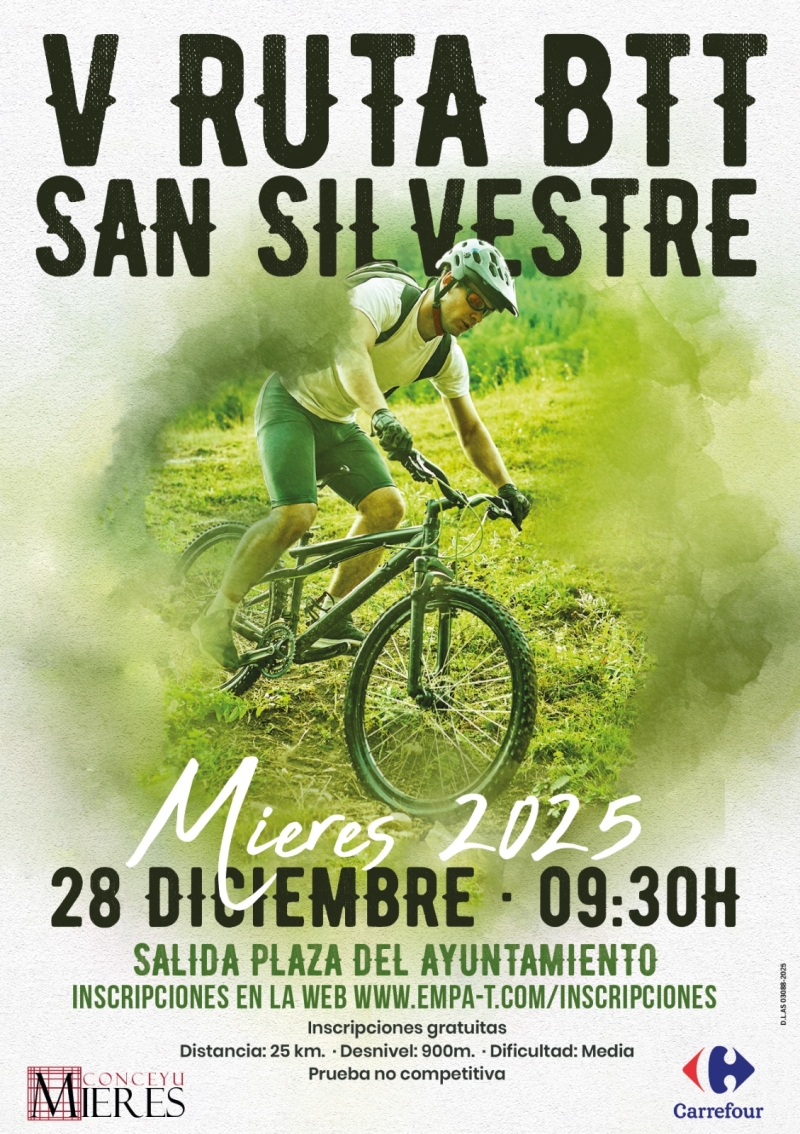 Cartel del evento V SAN SILVESTRE MIERES BTT 2025