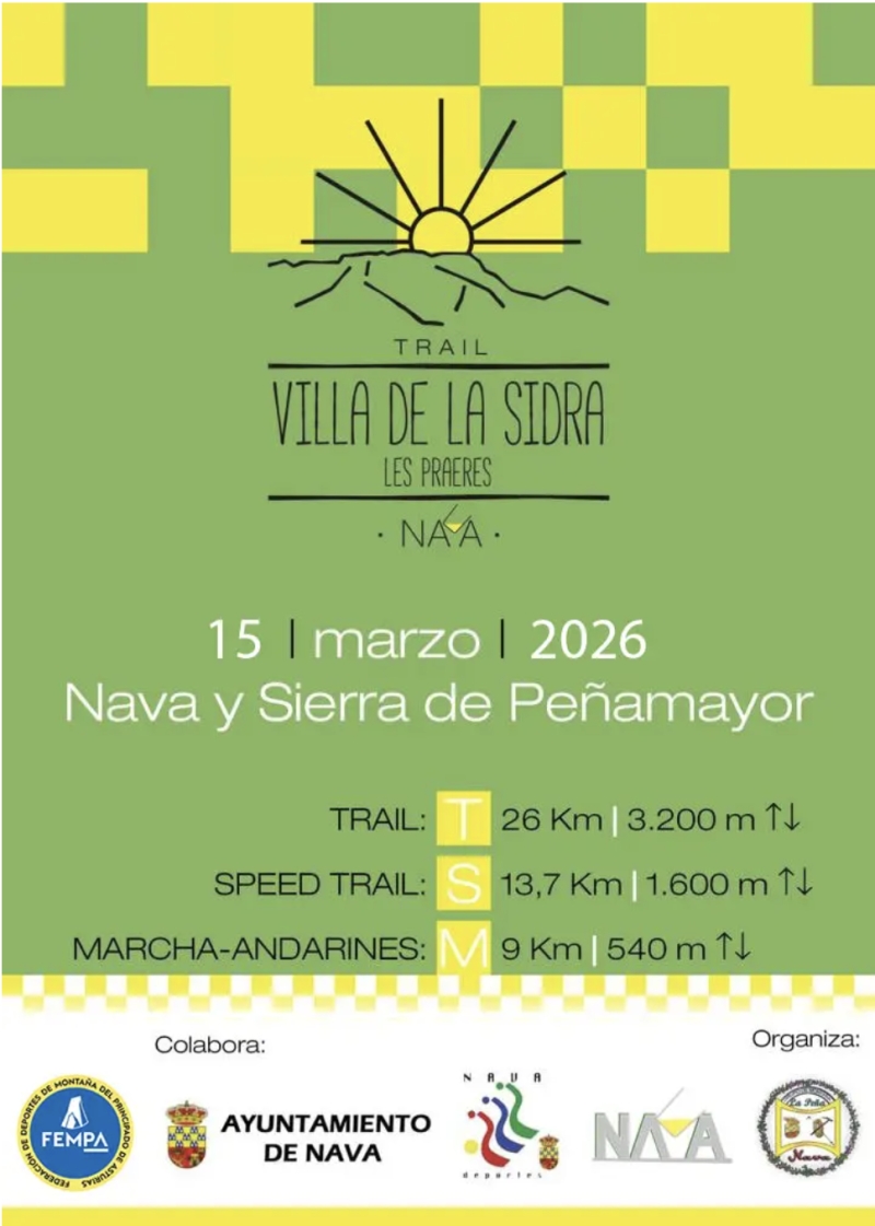 Cartel del evento TRAIL VILLA DE LA SIDRA LES PRAERES 2026