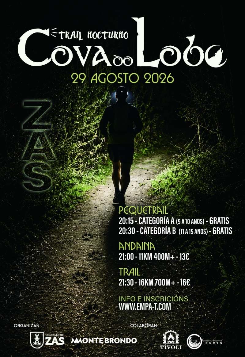 Cartel del evento VII TRAIL NOCTURNO A COVA DO LOBO 2026