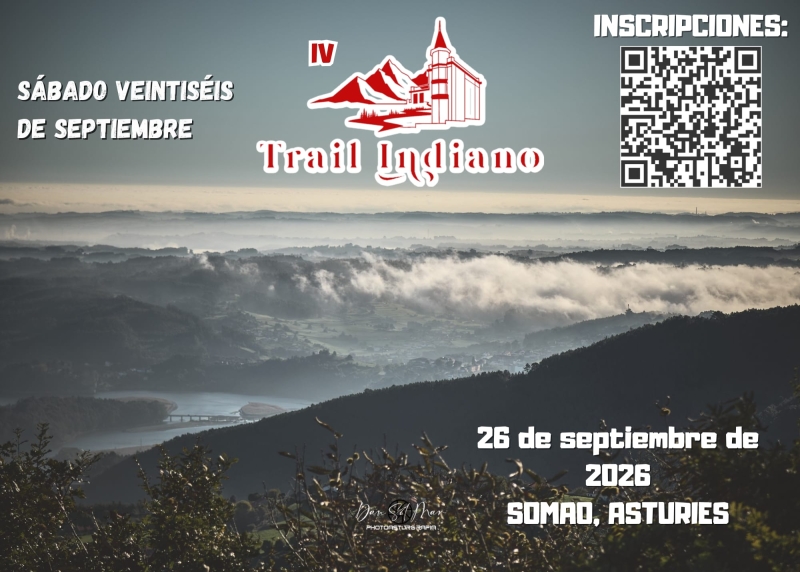 Cartel del evento IV TRAIL INDIANO 2026