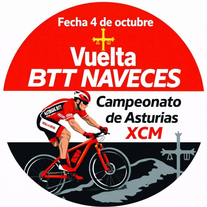 Cartel de XII Vuelta BTT Naveces 2026 — Campeonato de Asturias BTT Maratón